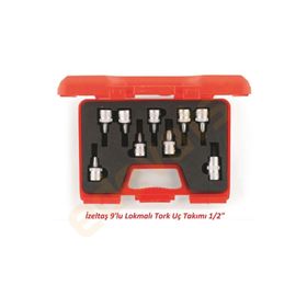 İzeltaş 1/2'' 9 Parça 60 mm Lokmalı Tork Uç Takımı