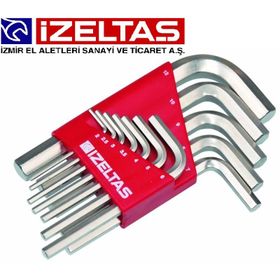 İzeltaş 12 Li Altı Köşe Takım Allen Anahtar