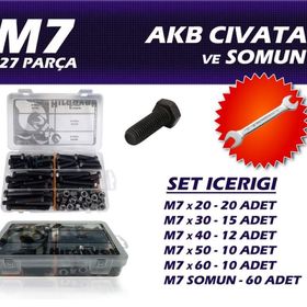İzeltaş 127 Parça M7 Akb Civata ve Somun Seti Anahtar