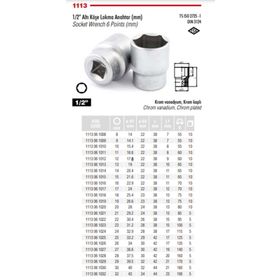 İzeltaş 16 Mm 1/2 Altı Köşeli Lokma Anahtar 1113 06 1016 ST01610