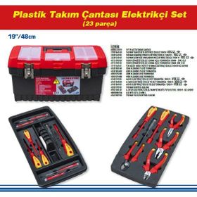 İzeltaş 23 Parça Elektrikçi Set Plastik Takım Çantalı