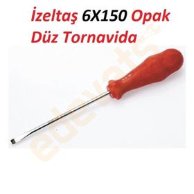 İzeltaş 4300176150 6x150 Opak Düz Tornavida
