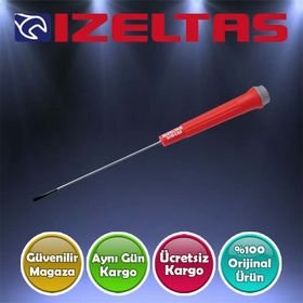 İzeltaş 4500170480 Elektronikçi Tip Klemens Düz Uçlu Tornavida