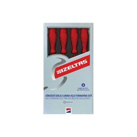 İzeltaş 4773008108 1000 V Süngüsü İzoleli Lokma Uçlu 8 Parça Tornavida Takımı