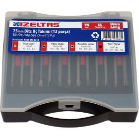 İzeltaş 4850000713 75 mm 13 Parça Uzun Bits Uç Takımı