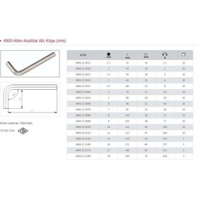 İzeltaş 4900 22 0040 04 mm Allen Anahtar
