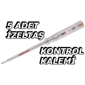 İzeltaş 5 Adet 190 MM Kontrol Kalemi Düz Tornavida