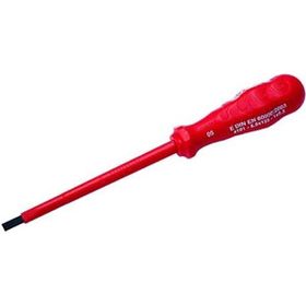 Izeltaş 6,5 x 150 mm Kırmızı Izoleli Düz Uçlu Tornavida