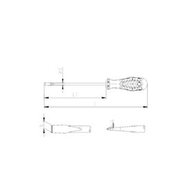 İzeltaş 6X125 cm Ergonomik Düz Tornavida