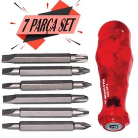 İzeltaş 7 Parça Değişken Bits Uçlu Tornavida Seti
