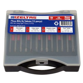 İzeltaş 75 mm 13'lü Uzun Bits Takım