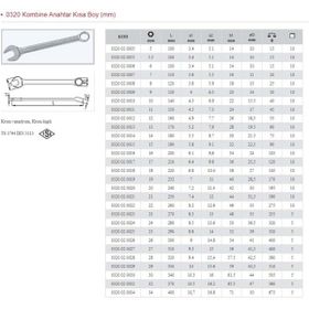 İzeltaş 8 mm Kısa Tek Kombine Anahtar