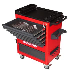 İzeltaş 8242321005 Garage Mobil 5 Çekmeceli Kırmızı Gövde Gri Çekmece Takım Dolabı