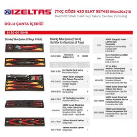 İzeltaş 8420005046 5 Gözlü Büyük Elektrikçi Çanta