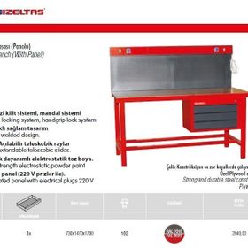 İzeltaş 8500346001 Panolu Servis Masası