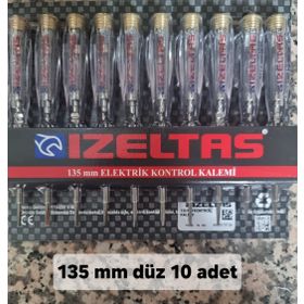 İzeltaş Düz Uçlu 135 mm 10 Adet Kontrol Kalemi