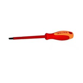 Izeltaş Elektrikçi Izoleli Düz Uçlu Tornavida, 1000 V, Sarı/Kırmızı, 4 X 100 Mm Tornavida