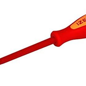 Izeltaş Elektrikçi Izoleli Düz Uçlu Tornavida, 1000 V, Sarı/Kırmızı, 4 X 100 Mm Tornavida