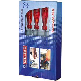 İzeltaş İzeltaş 4100 Düz Tornavida Takımı 8 Parça Kraft Tornavida