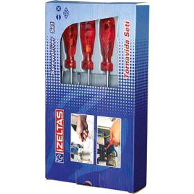 İzeltaş İzeltaş 4100 Düz Tornavida Takımı 8 Parça Kraft Tornavida