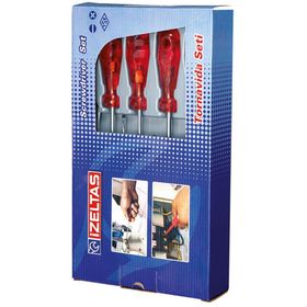 İzeltaş İzeltaş 4100 Düz Tornavida Takımı 8 Parça Kraft Tornavida