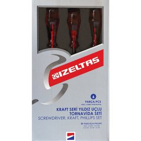 İzeltaş Kraft Seri Uçlu 6 Parça Yıldız Tornavida