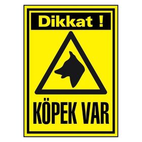 İzmir Serigrafi Dikkat Köpek Var Uyarı Levhası A4 Pvc Folyo Sticker 21x30 cm Köpek Uyarı Levhası