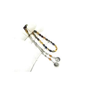 İzmur Tesbih Beyzi Model Püsküllü 6-8 mm Ateş Sıkma Kehribar Tesbih