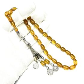 İzmur Tesbih Kapsül Model Püsküllü 6-11 mm Ateş Sıkma Kehribar Tesbih