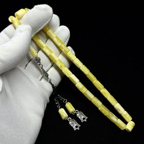 İzmur Tesbih Kesme Model Püsküllü 7-11 mm Hareli Beyrut Kehribar Tesbih