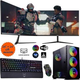 İzoly Charon X i5-10400F 32GB RAM 512GB SSD 6GB GTX 1660 Super FreeDOS 24 inç Dual Monitör Oyun Bilgisayarı