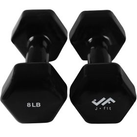 J-Fit 3,6 kg Gümüş Vinil Kısa Dambıl Set