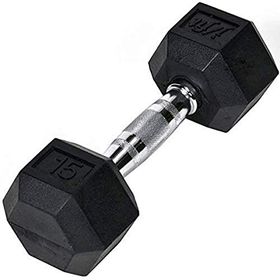 J-Fit 6,8 kg Siyah Tek Kauçuk Altıgen Dambıl