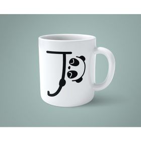 J Harfi Panda Alfabe Baskılı Kupa