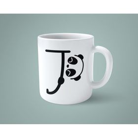 J Harfi Panda Alfabe Baskılı Kupa