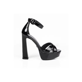 Jabotter Cross Siyah Rugan 14 cm Platform Topuklu Ayakkabı
