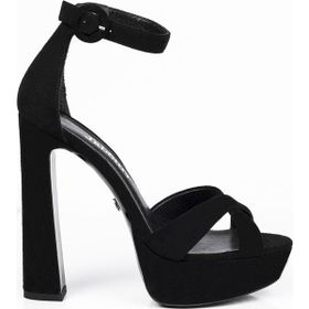 Jabotter Cross Siyah Süet 14 cm Platform Topuklu Ayakkabı