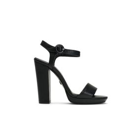 Jabotter Daff Siyah Deri 13 cm Platform Topuklu Ayakkabı