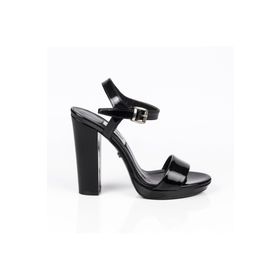 Jabotter Daff Siyah Deri 13 cm Platform Topuklu Ayakkabı