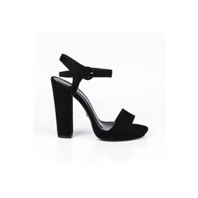 Jabotter Daff Siyah Süet 13 cm Platform Topuklu Ayakkabı