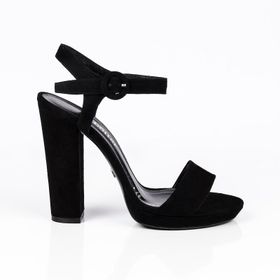 Jabotter Daff Siyah Süet 13 cm Platform Topuklu Ayakkabı