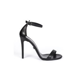 Jabotter Elegant Siyah 10 cm Deri Topuklu Ayakkabı