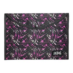 Jacbag Geometrik A4 Çıtçıtlı Dosya Defter Tablet Pembe Kadın Evrak Çantası