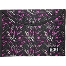 Jacbag Geometrik A4 Çıtçıtlı Dosya Defter Tablet Pembe Kadın Evrak Çantası