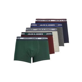 Jack & Jones 12165348 Liver Dark Grey Melange Açık Gri - Lacivert - Koyu Gri - Bordo - Yeşil 5'li Erkek Boxer