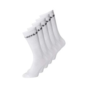 Jack & Jones 12179475-White Jacbasic Logo Tennis Sock 5 Pack Noos Unisex Beyaz Çorap