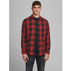 Jack & Jones 12181602 Ekoseli Kırmızı Erkek Gömlek