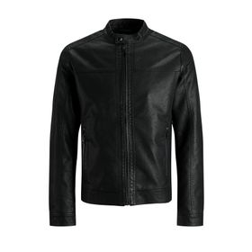 Jack & Jones 12182461 Erkek Siyah Deri Ceket