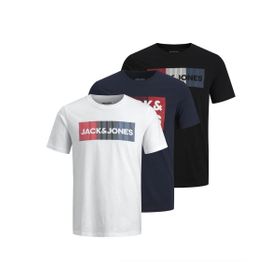 Jack & Jones 12191762 Klasik Logo Baskılı Lacivert 3'lü Erkek T-shirt