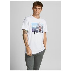 Jack & Jones 12206628 Jconate Ss Tee Crew Neck O Yaka Regular Fit Baskılı Mavi Erkek T-shirt